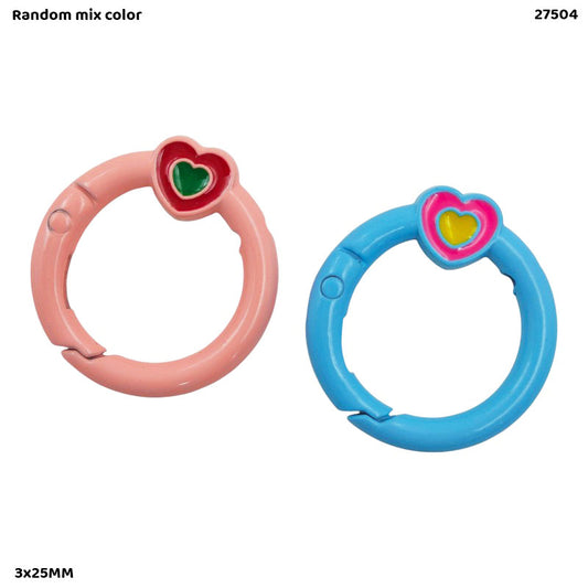 Gift To Love | Round Key Hook | Color : Multi Color | Size : 3X25 Mm | Pcs : 2 Pcs | Code : 27504