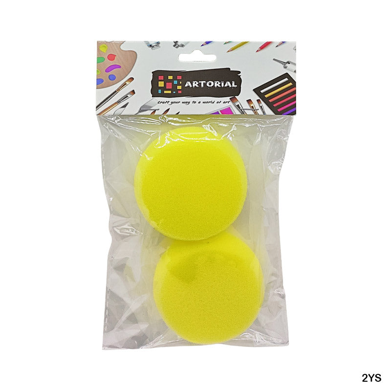 Gift To Love | Round Yellow Sponge | Color : Yellow | Pcs : 2 Pcs | Code : 2YS