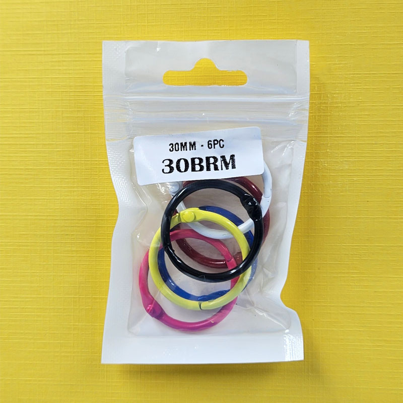 Gift To Love | Book Binding Ring | Color : Multicolor | Size : 30 Mm | Pcs : 6 Pcs | Code : 30BRM
