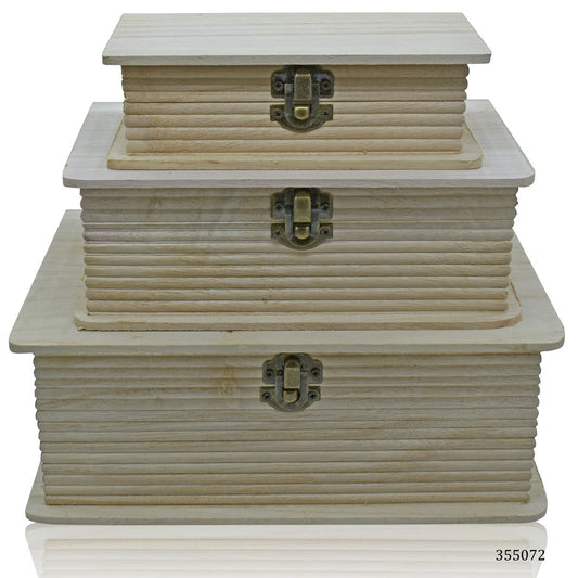 Gift To Love | Wooden Empty Box Books Safe | Pcs : Set Of 2 Pcs | Code : 355072