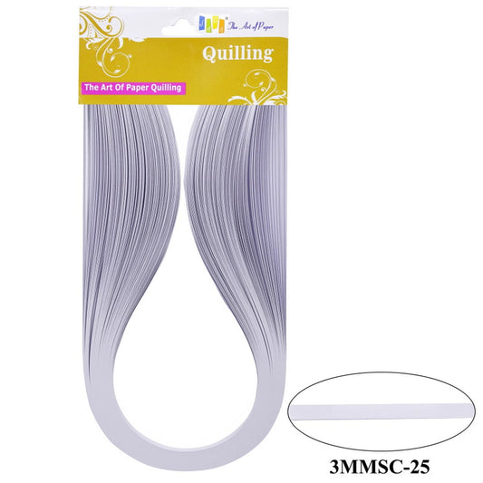 Gift To Love | Quilling Strip | Color : White | Size : 3 Mm | Code : 3MMSC-25