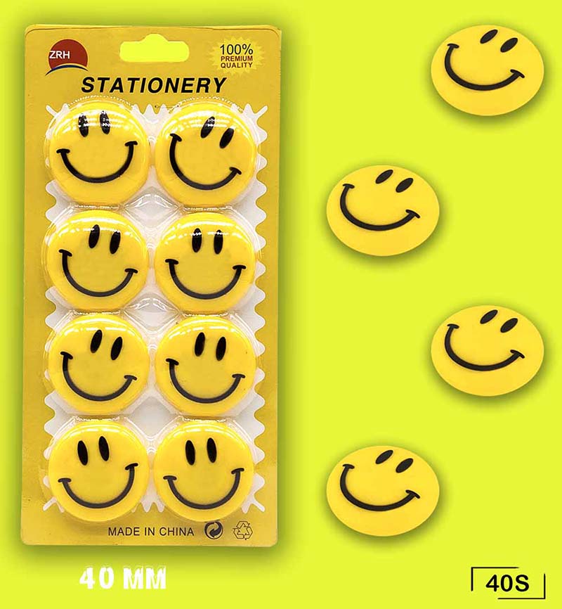 Gift To Love | Smile Magnet | Color : Yellow | Size : 40 Mm | Pcs : 8 Pcs | Code : 40S