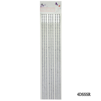 Gift To Love | Sticker Pearl Silver Twinkle Jewel | Pcs : Set Of 4 | Code : 4DSSSR