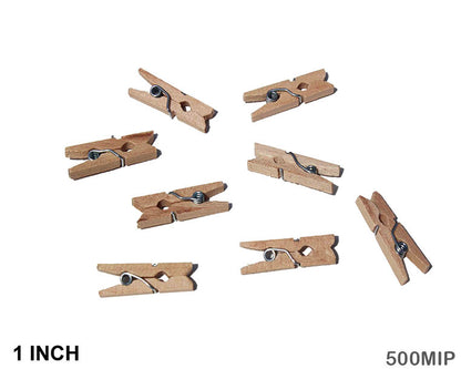 Clip Mini Plain 1" 1000Pcs Wooden (500Mip)