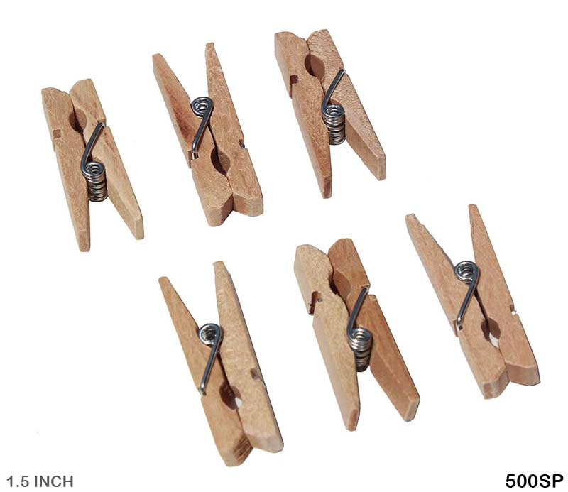 Gift To Love | Clip Small Plain Wooden | Size : 1.5 Inch | Pcs : 300 Pcs | Code : 500SP
