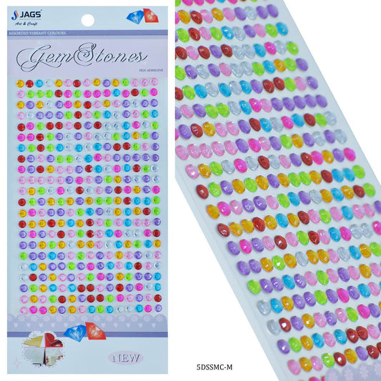 Gift To Love | Sticker Diamond | Color : Multi Colour | Size : 5 Mm | Code : 5DSSMC-M