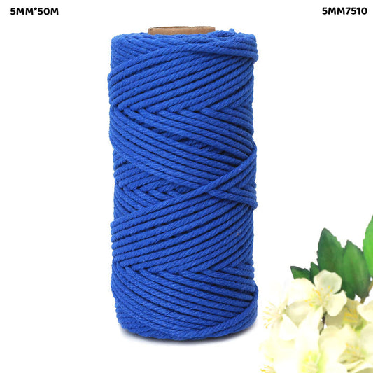 Gift To Love | Macrame Cotton Thread | Color : Dark Blue | Size : 5 Mm X 50 M | Code : 5MM7510