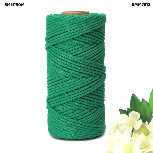 Gift To Love | Macrame Cotton Thread | Color : Dark Green | Size : 5 Mm X 50 M | Code : 5MM7512