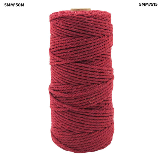 Gift To Love | Macrame Cotton Thread | Color : Maroon | Size : 5 Mm X 50 M | Code : 5MM7515