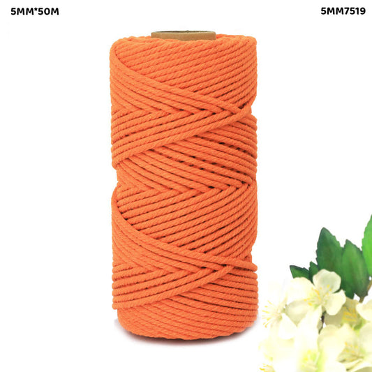 Gift To Love | Macrame Cotton Thread | Color : Orange | Size : 5 Mm X 50 M | Code : 5MM7519