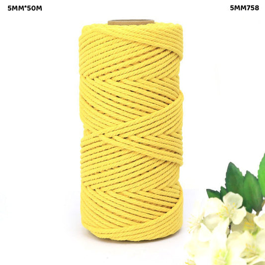 Gift To Love | Macrame Cotton Thread | Color : Yellow | Size : 5 Mm X 50 M | Code : 5MM758