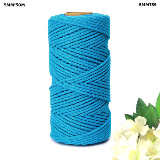 Gift To Love | Macrame Cotton Thread | Color : Firozi | Size : 5 Mm X 50 M | Code : 5MM759