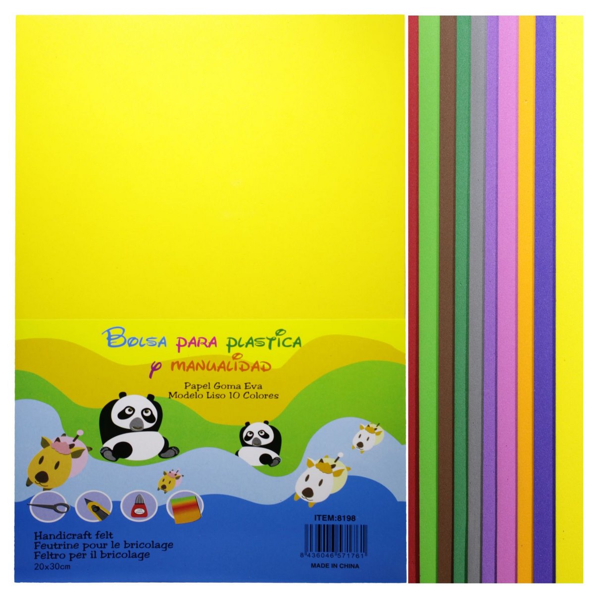 Gift To Love | A4 Foam Sheet Without Sticker | Color : Multi Color | Pcs : 10 Sheets | Code : 8198MC
