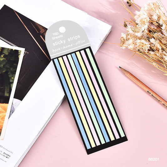 Gift To Love | Sticky Notes | Color : Pastel | Size : 14 Cm X 5 Mm | Pcs : 8 Stripe | Code : 88201