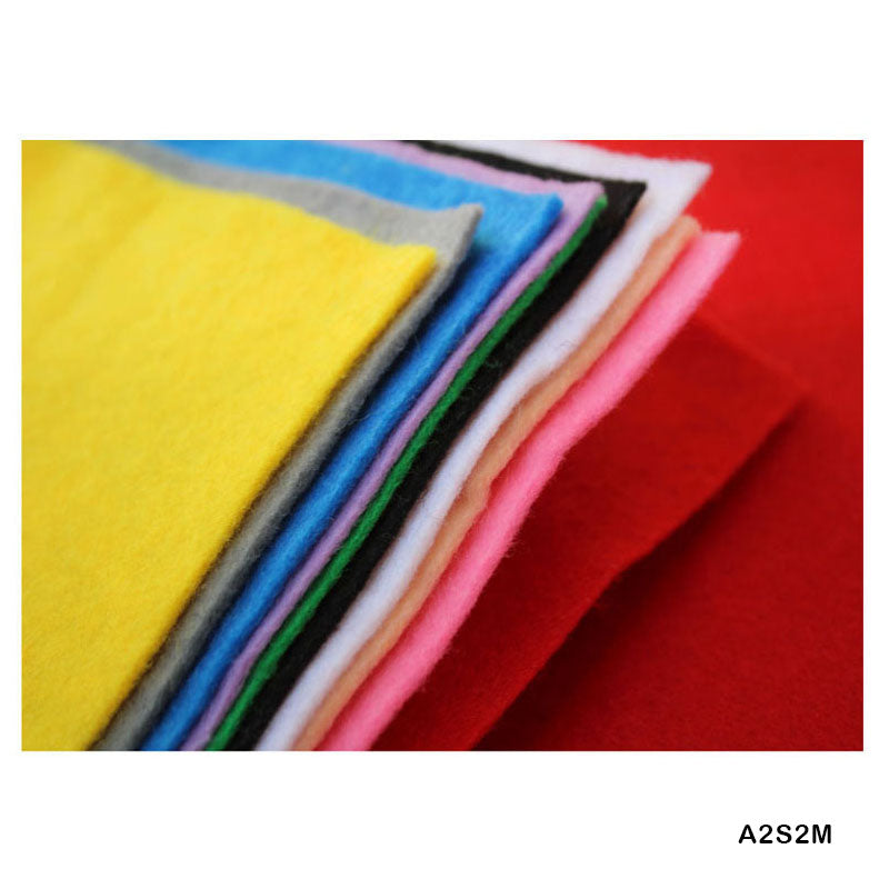 Gift To Love | Felt Sheet | Color : Multicolored | Size : A2 2 Mm | Pcs : 10 Sheets | Code : A2S2M