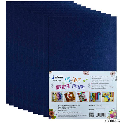 Gift To Love | Nonwoven Felt | Color : Dark Blue | Size : A3 | Pcs : 10 Sheets | Code : A3DBL857