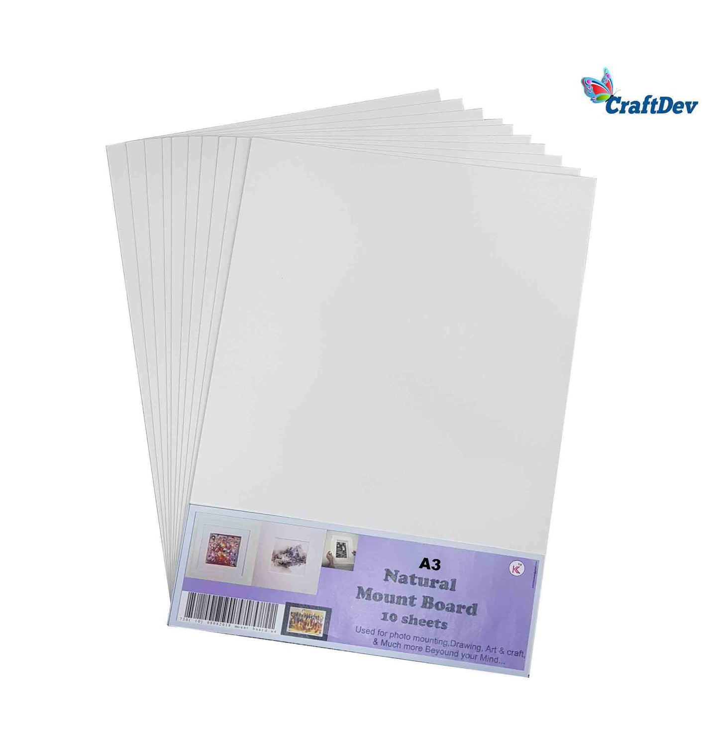 Gift To Love | A3 Natural Mount Board | Size : A3 | Pcs : 10 Sheets | Code : A3NMB