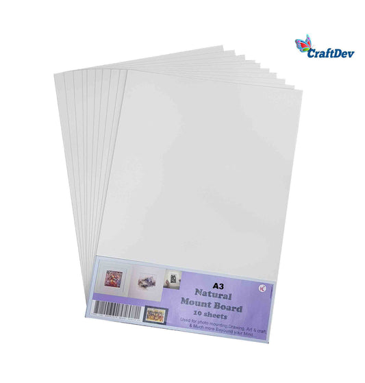 Gift To Love | A3 Natural Mount Board | Size : A3 | Pcs : 10 Sheets | Code : A3NMB
