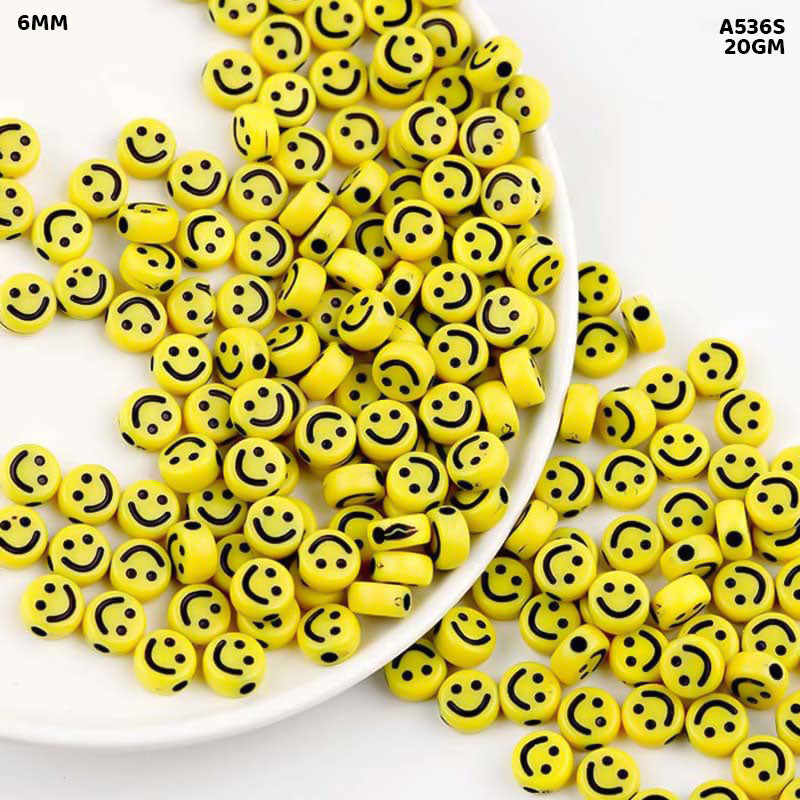 Gift To Love | Bracelet Beads Plastic | Size : 6 Mm | Pcs : 20 Gm | Code : A536S