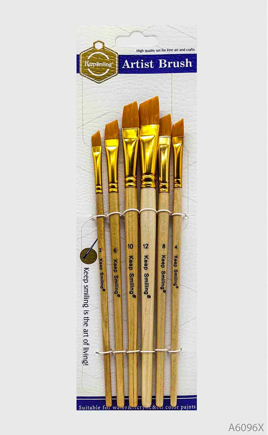 Gift To Love | Paint Brush | Color : Wood Finish | Pcs : 6 Pcs | Code : A6096X