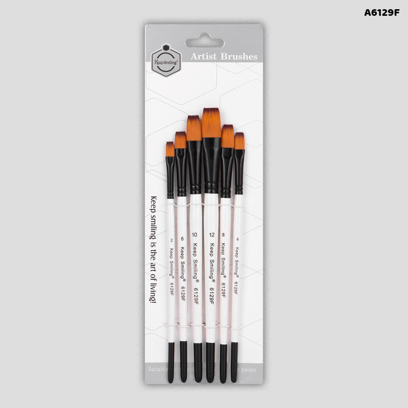 Gift To Love | Paint Brush White Handle | Pcs : 6 Pcs | Code : A6129F