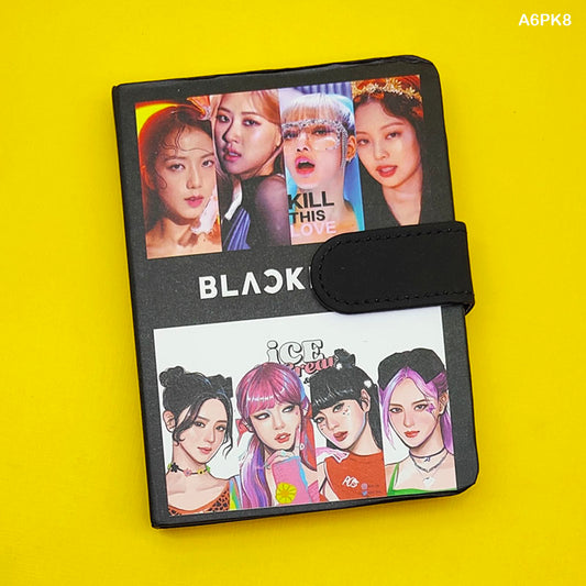 Gift To Love | Diary Printed Magnetic | Color : Black Pink | Size : 14 X 10 Cm | Pcs : 8 Pcs | Code : A6PK8