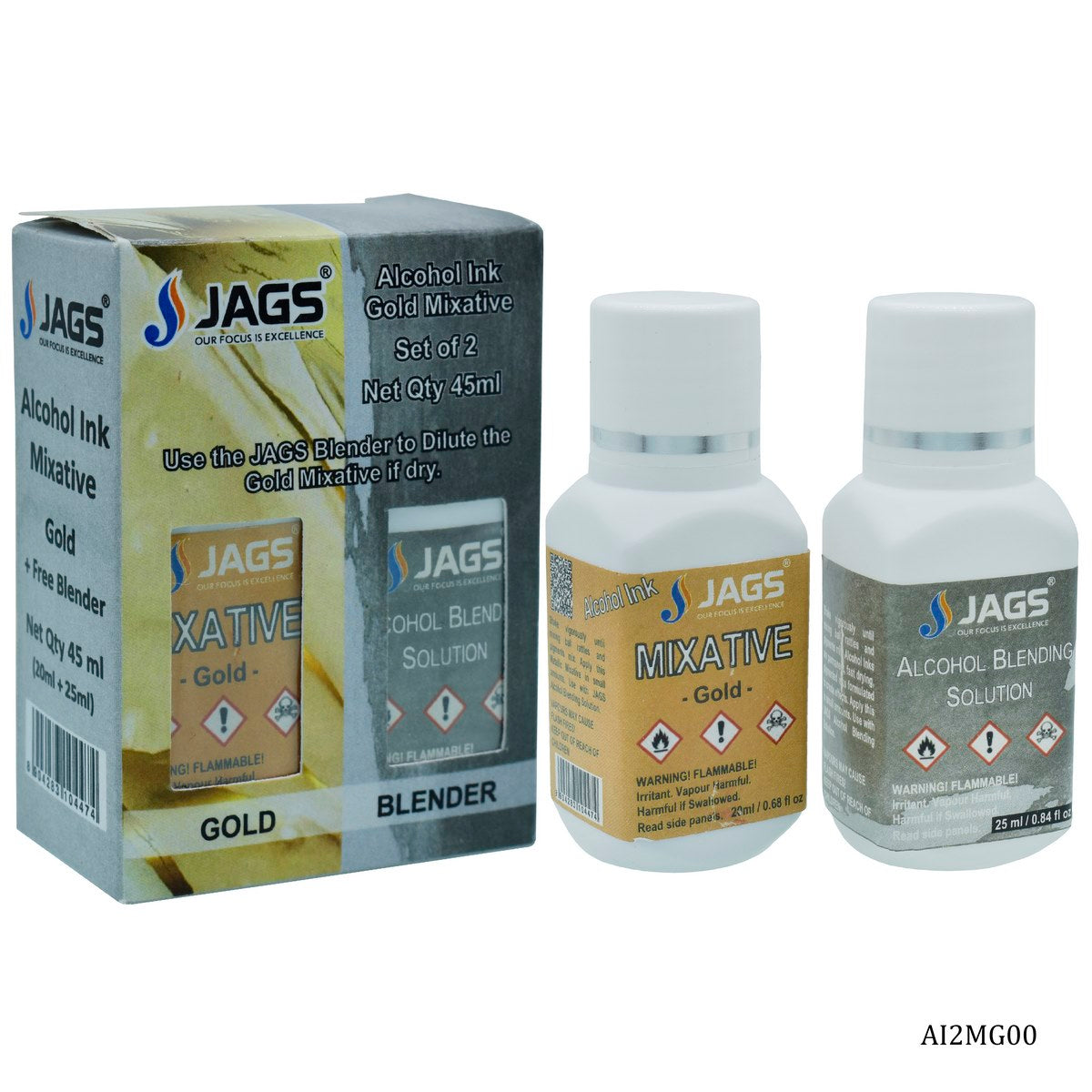 Gift To Love | Alcohol Ink Mixative | Color : Gold | Pcs : 25 Ml | Code : AI2MG00