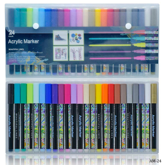 Gift To Love | Acrylic Market Beautiful Line | Pcs : 24 Colour | Code : AM-24