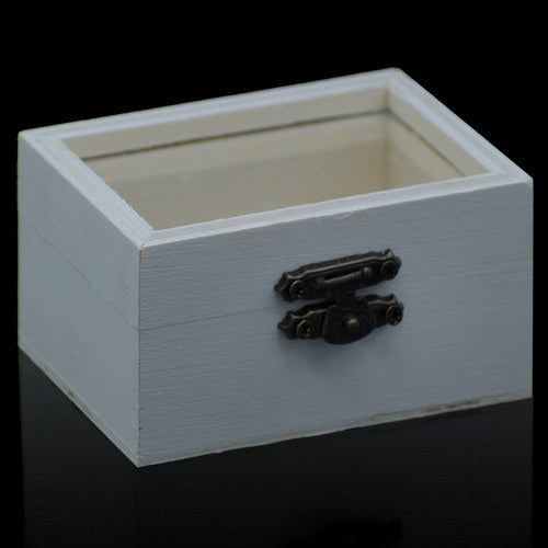 Gift To Love | Wooden Empty Box Small Top Window Rectangle | Code : AM038