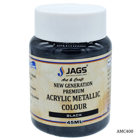 Gift To Love | Acrylic Metallic Colour | Color : Black | Size : 45 Ml | Code : AMC400