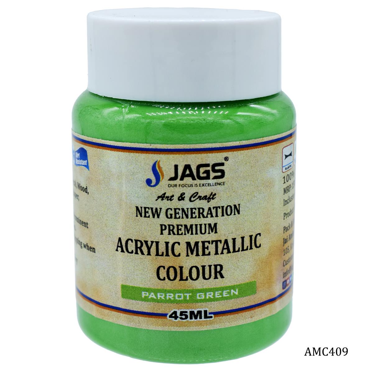 Gift To Love | Acrylic Metallic Colour | Color : Parrot Green | Size : 45 Ml | Code : AMC409