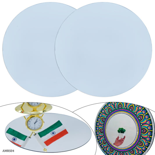 Gift To Love | Acrylic Mirrors Round | Color : Silver | Size : 6 Inch | Pcs : 2 Pcs | Code : AMRS04