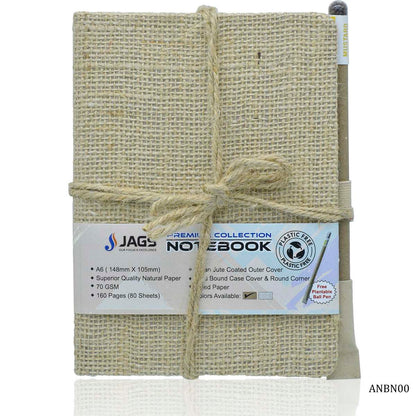 Gift To Love | Notebook Jute Cover | Color : Natural | Size : A6 | Pcs : 160 Pages | Code : ANBN00