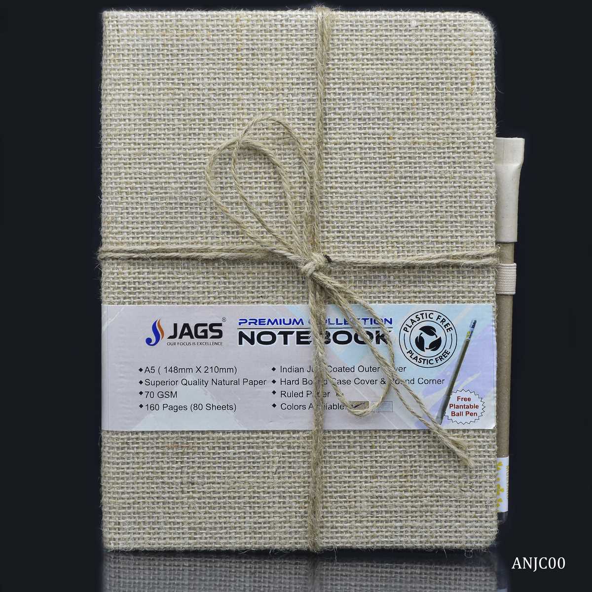 Gift To Love | Notebook Jute Cover | Color : Natural | Size : A5 | Pcs : 160 Pages | Code : ANJC00