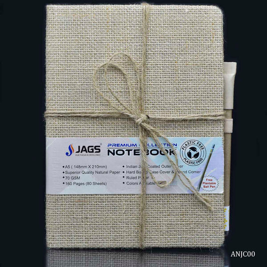 Gift To Love | Notebook Jute Cover | Color : Natural | Size : A5 | Pcs : 160 Pages | Code : ANJC00