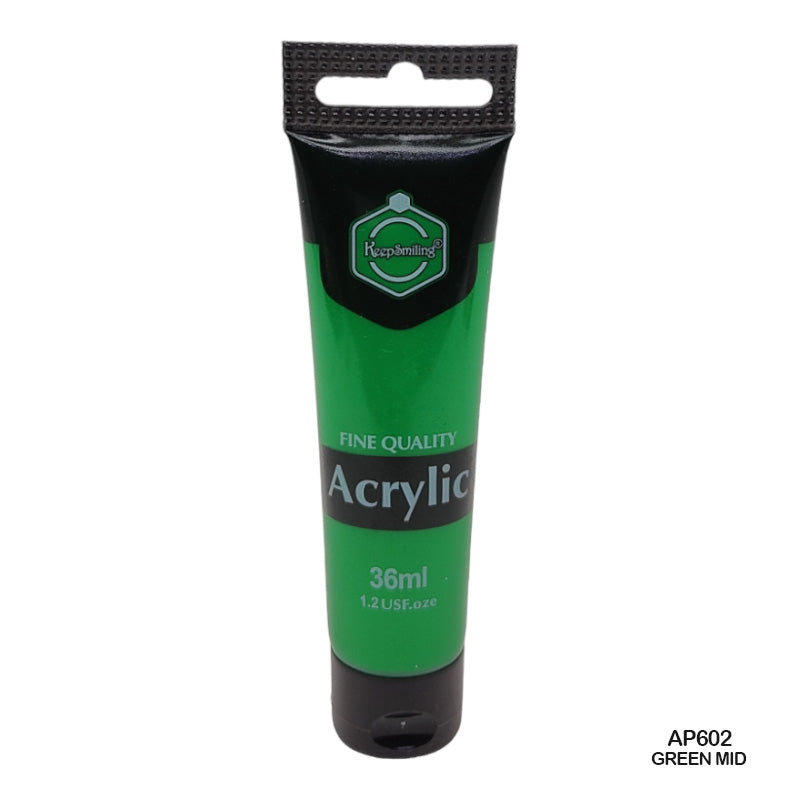 Gift To Love | Acrylic Paint Tube | Color : Green Mid | Size : 36 Ml | Code : AP602