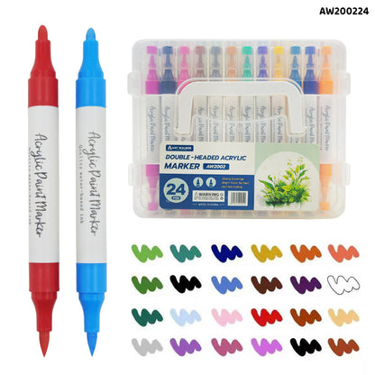 Gift To Love | Acrylic Paint Marker Double Head | Pcs : 24 Color | Code : AW200224
