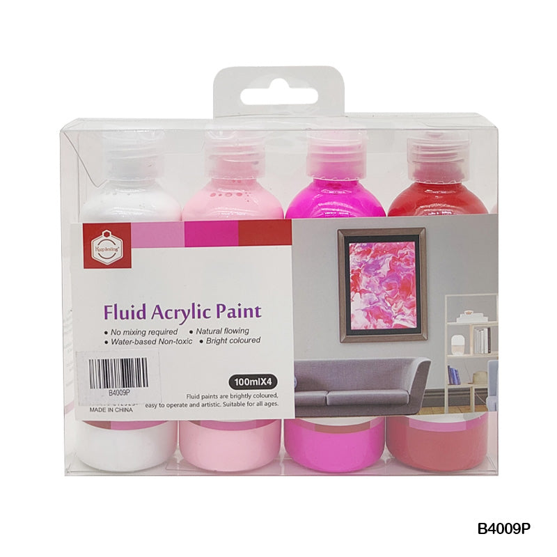 Gift To Love | Fluid Acrylic Paint | Size : 100 Ml | Pcs : 4 Pcs | Code : B4009P