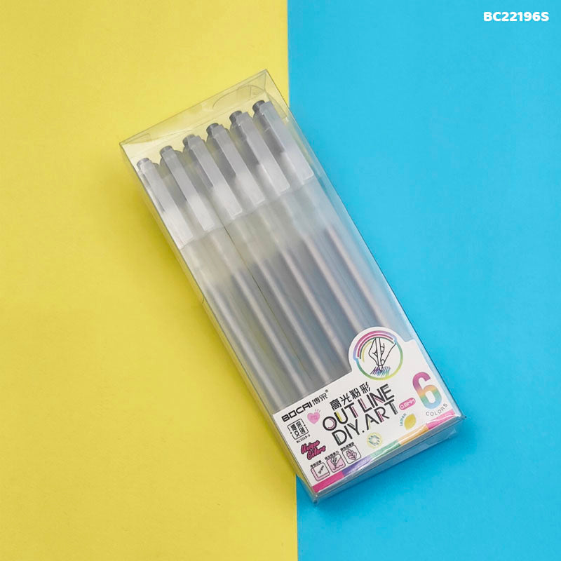 Gift To Love | Pen | Color : Silver | Size : 0.8 Mm | Pcs : 6 Pcs | Code : BC22196S