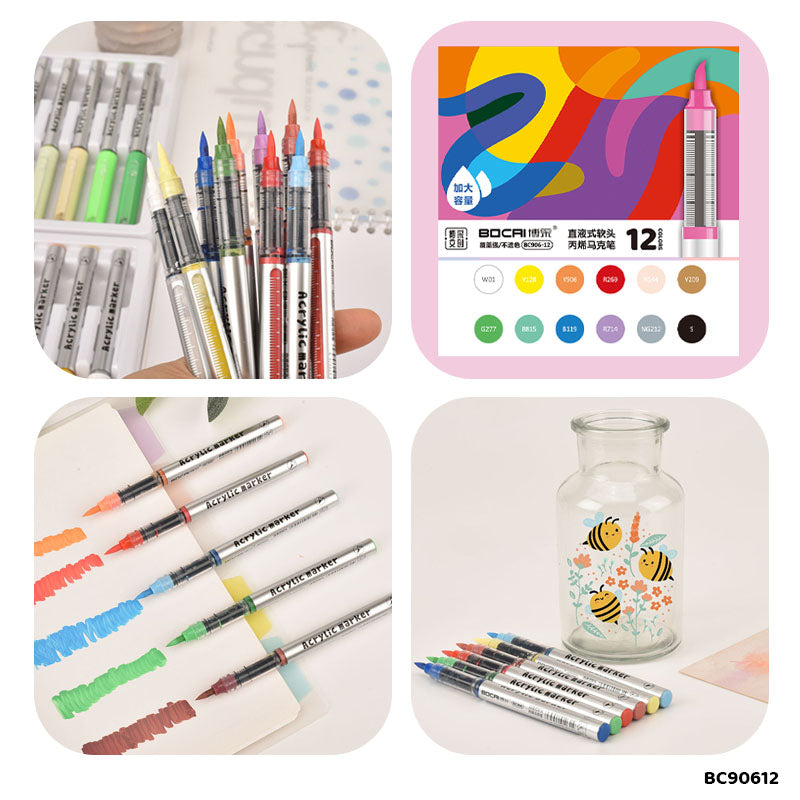 Gift To Love | Bocai Acrylic Marker | Pcs : 12 Colors | Code : BC90612