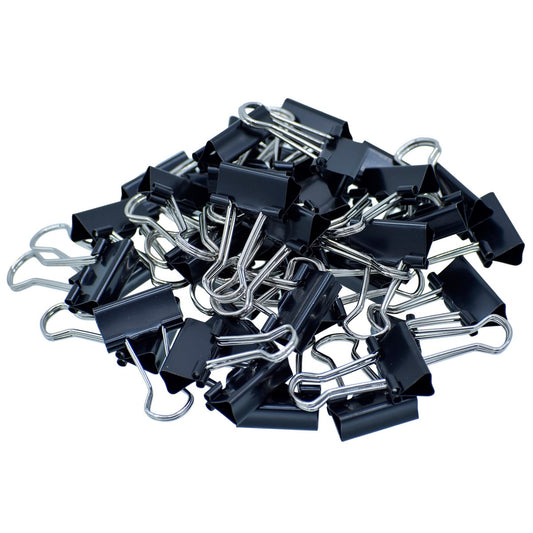 Gift To Love | Binder Clips | Color : Black | Size : 19 Mm | Pcs : 40 Pcs Box | Code : BCBK19MM