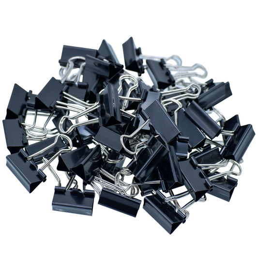 Gift To Love | Binder Clips | Color : Black | Size : 25 Mm | Pcs : 48 Pcs Box | Code : BCBK25MM