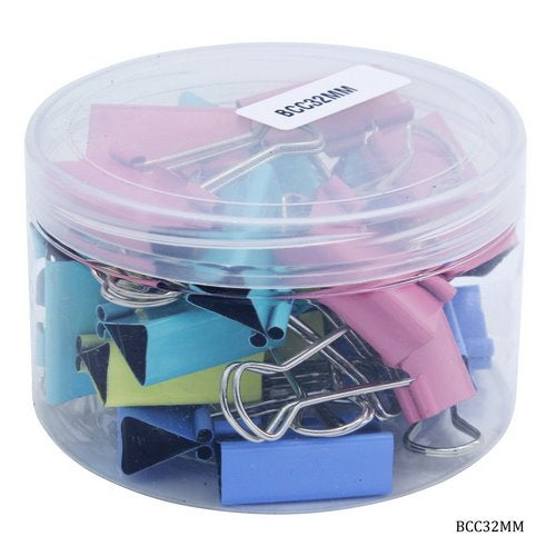 Gift To Love | Binder Clips Colour 32mm 24pcs Box | Code : BCC32MM