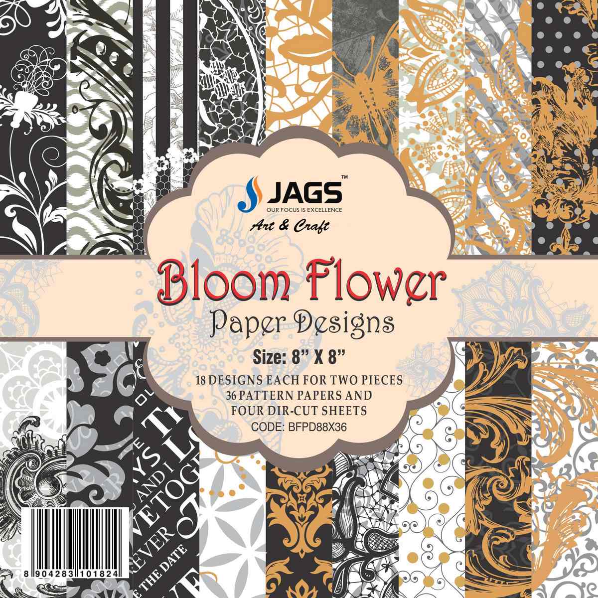 Gift To Love | Paper Bloom Flower | Size : 8X8 | Pcs : 36 Sheets | Code : BFPD88X36