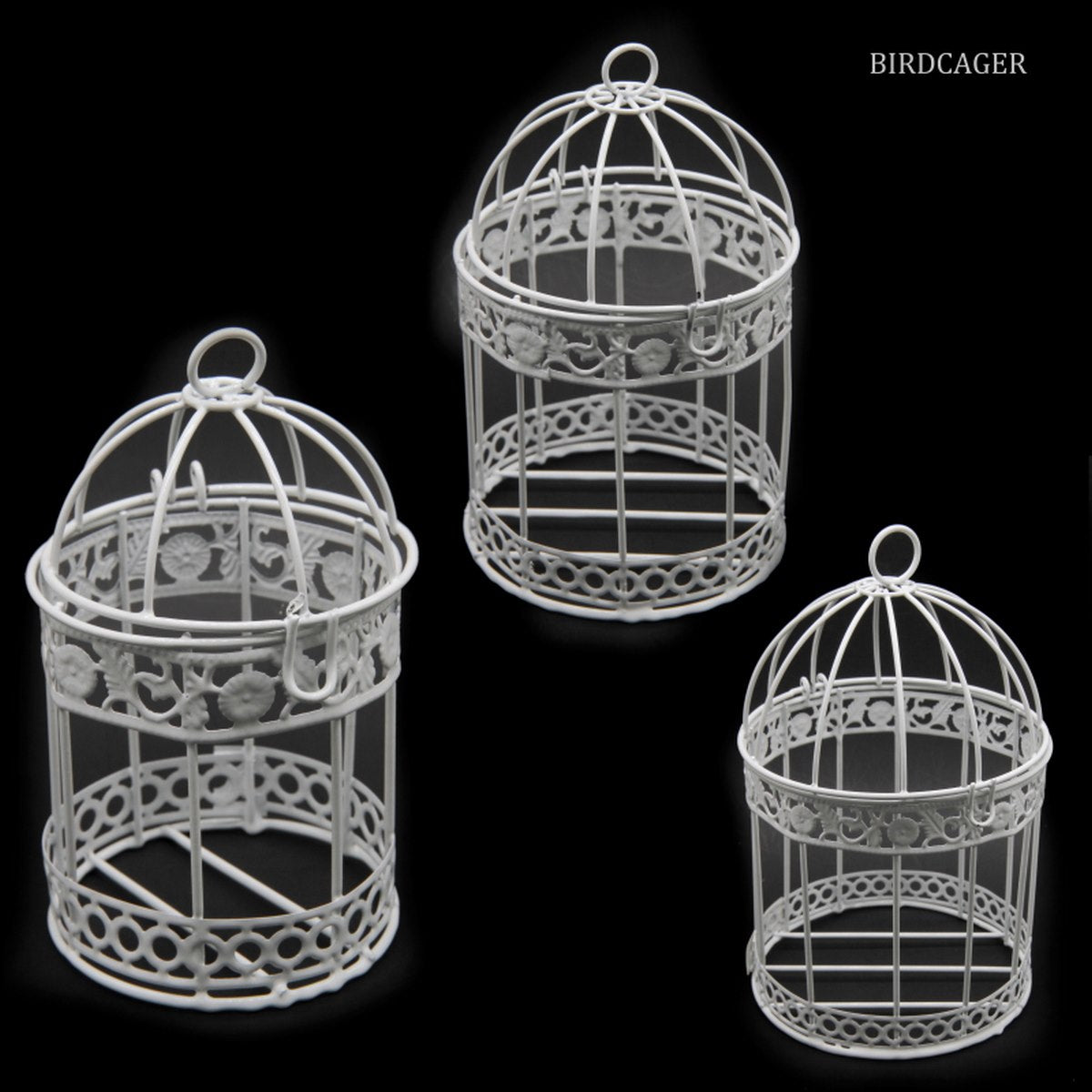 Gift To Love | Bird Cage Metal Round | Pcs : 3 Pcs Set | Code : BIRDCAGER