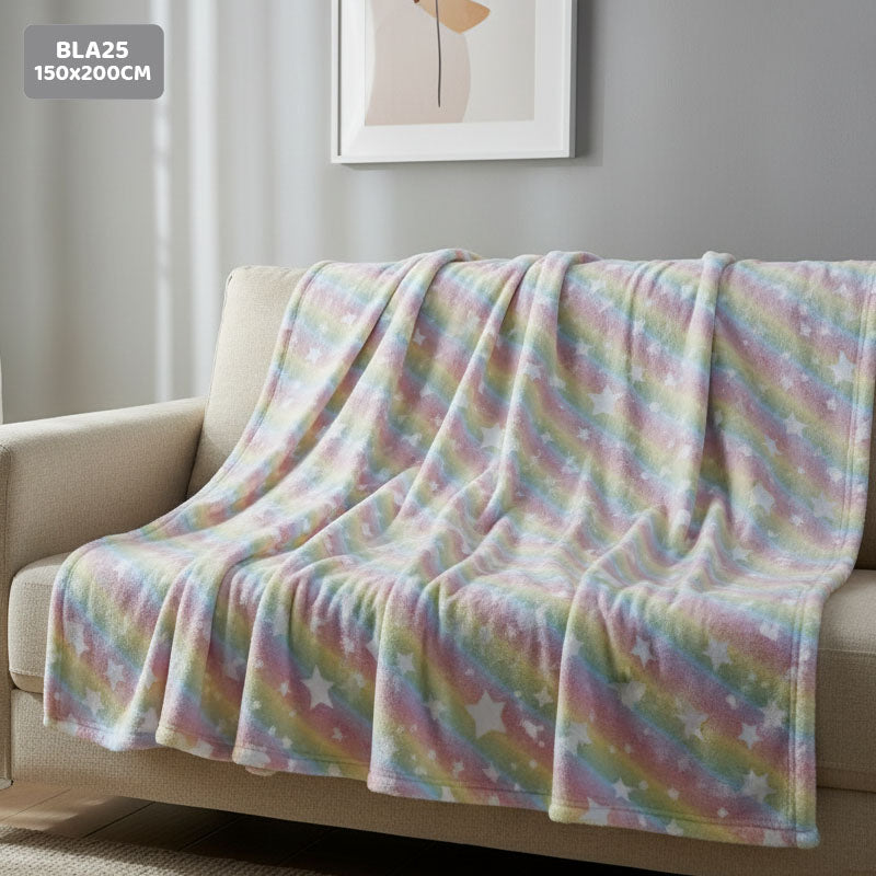 Gift To Love | Super Soft Night Glow In The Dark Blanket | Size : 150 Cm X 200 Cm | Code : BLA25