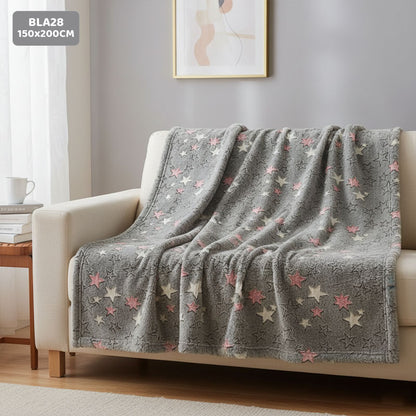 Gift To Love | Super Soft Night Glow In The Dark Blanket | Size : 150 Cm X 200 Cm | Code : BLA28