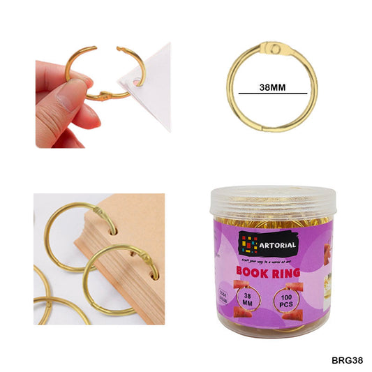Gift To Love | Book Ring | Color : Gold | Size : 38 Mm | Pcs : 100 Pcs | Code : BRG38