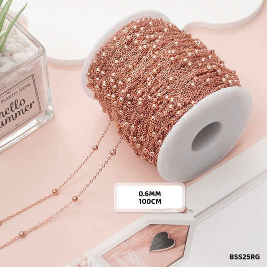 Gift To Love | Chain | Color : Rose Gold | Size : 0.6 Mm | Pcs : 100 Cm | Code : BSS25RG