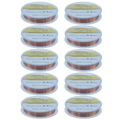 Gift To Love | Beading Wire No 0.4MM 9MTR Copper 10Pcs Roll | Code : BW8MC-4M